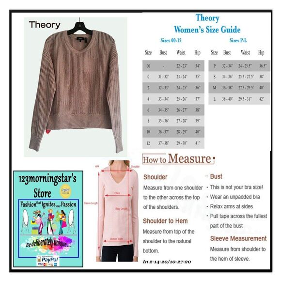 THEORY NEW Scandinavian OATMEAL MELANGE Allover Mesh Rib Trim Knit Sweater L - Picture 11 of 11